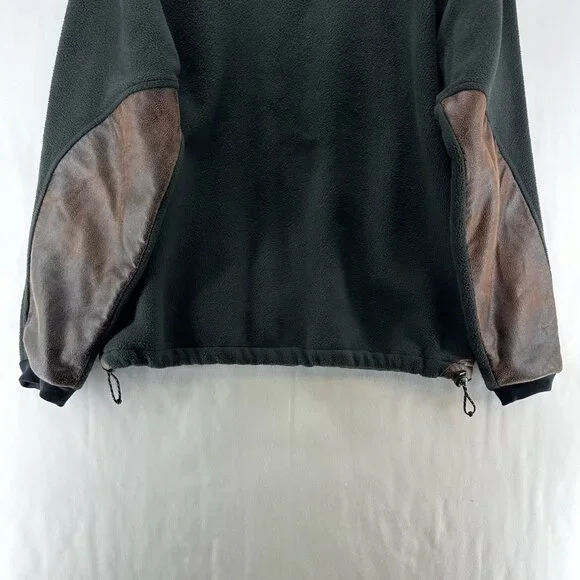 KUHL Jacket Mens Sz M Alpenwurxs Faux Leather Trim Sherpa Fleece Full Zip Black - Picture 7 of 12